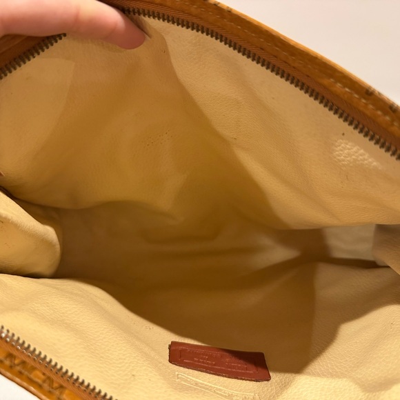 MCM Heritage Tan Clutch with Black Logo and Gold Accent - Picture 13 of 16